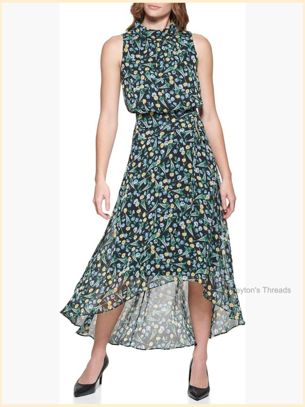 Crepe Side Rouched Sheath Dress Sleeveless Midi Work